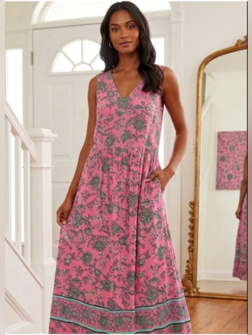 J. JILL Dreamscape Garden Floral Maxi Dress | S